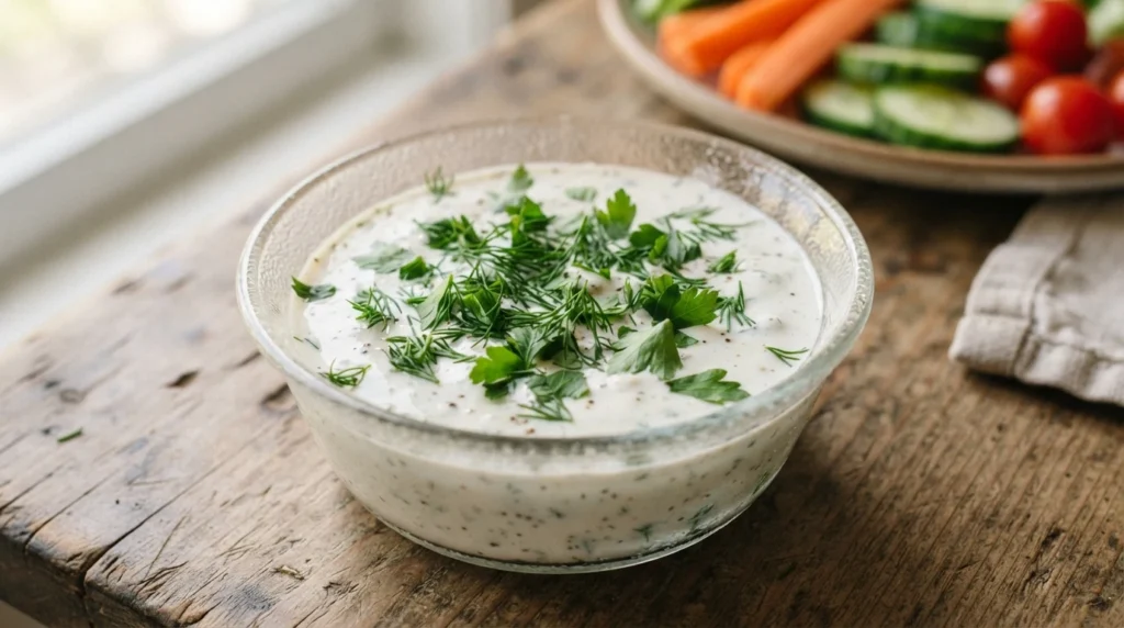Keto Ranch Dressing with Fresh Herbs and No Added Sugar