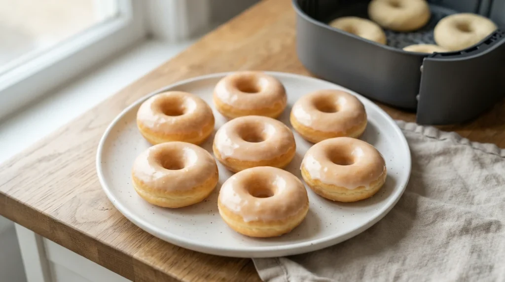 Air Fryer Vanilla Glazed Donuts