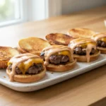 Air Fryer Cheeseburger Sliders with Cheese Added at the End