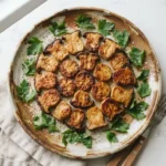 Crispy Air Fryer King Oyster Mushroom Rounds with Garlic and Parsley
