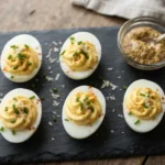 Keto Deviled Eggs with Dijon and Chives
