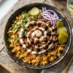 Keto Beef Shawarma Bowl with Tahini Cauliflower Rice