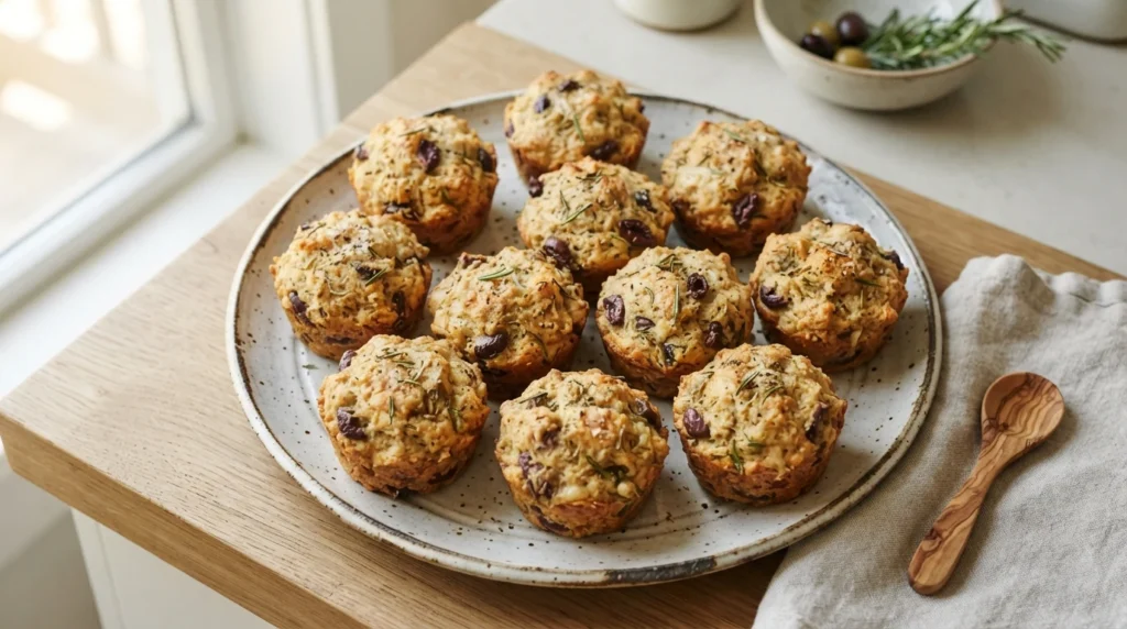 Air Fryer Rosemary Olive Savory Muffins