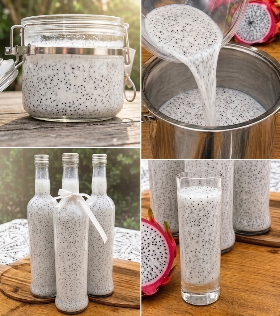 Refreshing Dragon Fruit and Chia Seed Coconut Drink