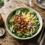 Keto Spinach Salad with Bacon and Warm Mustard Dressing
