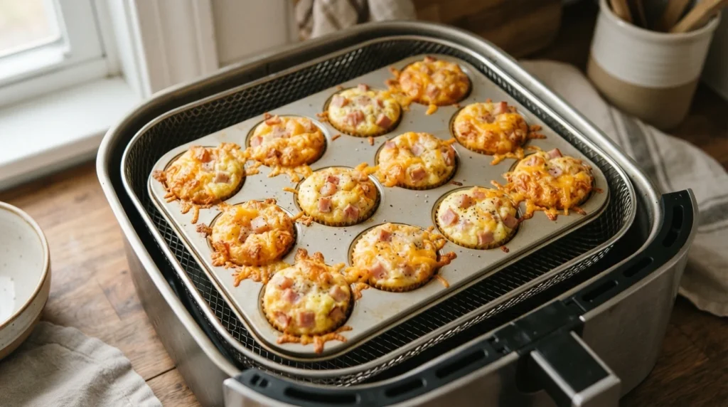 Air Fryer Ham and Cheddar Egg Muffins: A Quick Breakfast Recipe