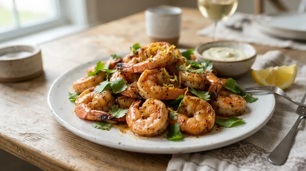 Crispy Air Fryer Lemon Pepper Shrimp with Fresh Zest