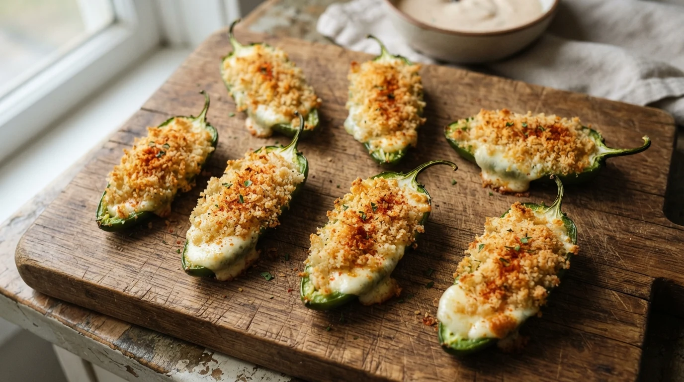Air Fryer Jalapeno Poppers with Crispy Breadcrumb Topping
