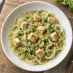 Keto Palmini Noodles with Creamy Chicken Pesto