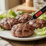 Air Fryer Beef Burgers with Clear Internal Temperature Checks