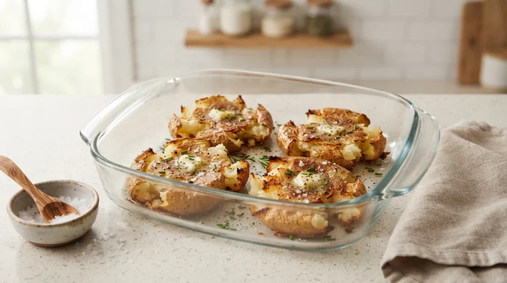Air Fryer Smashed Potatoes with a Precook Step