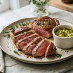 Air Fryer Sirloin Steak with Garlic Herb Butter