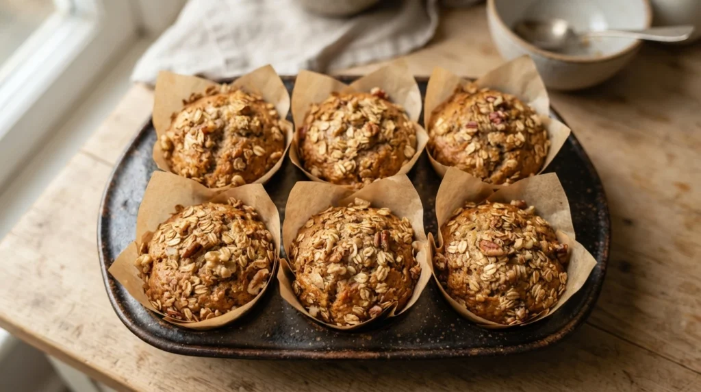 Air Fryer Banana Oat Breakfast Muffins