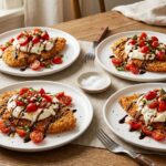 Italian Basil Chicken Cutlets with Tomato and Burrata Topping