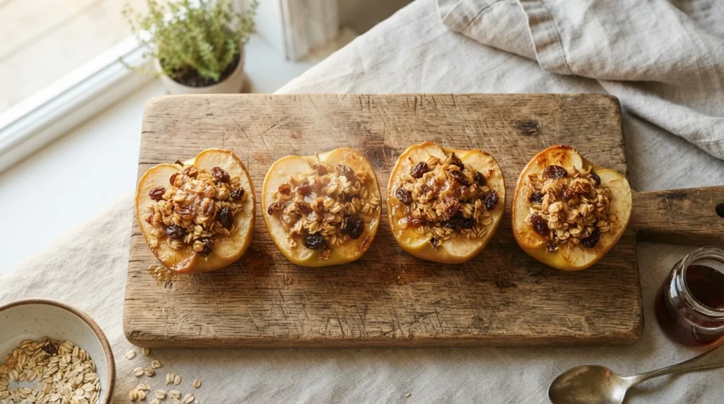 Air Fryer Stuffed Apples with Oats and Raisins