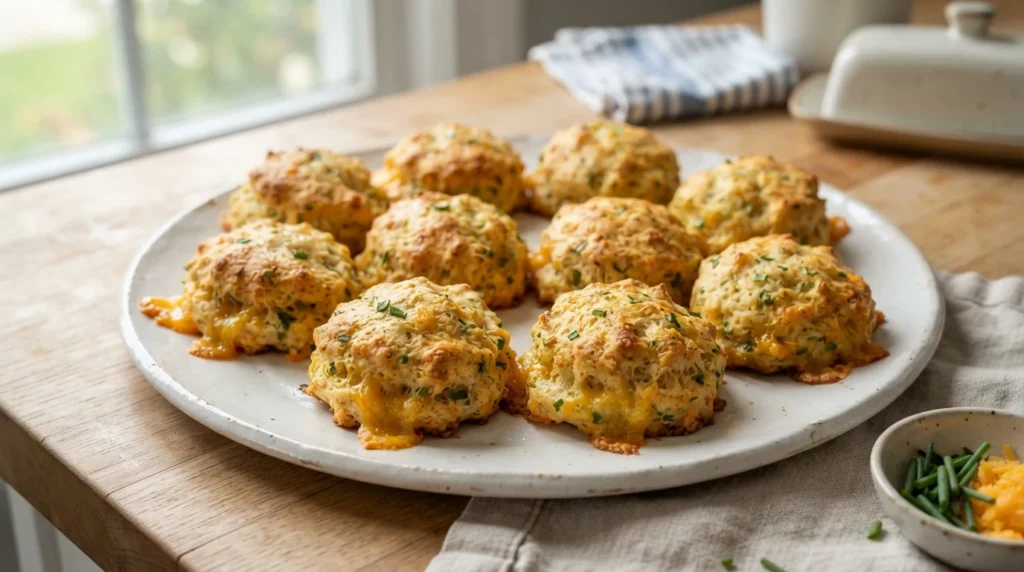 Air Fryer Cheese and Chive Drop Biscuits
