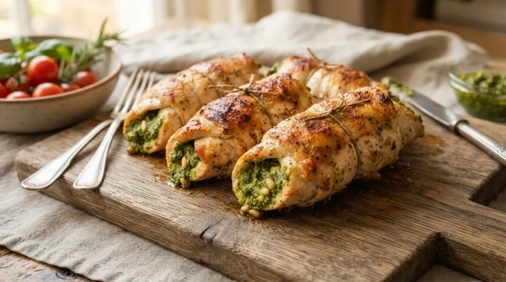 Keto Pesto-Stuffed Chicken Rolls That Stay Closed
