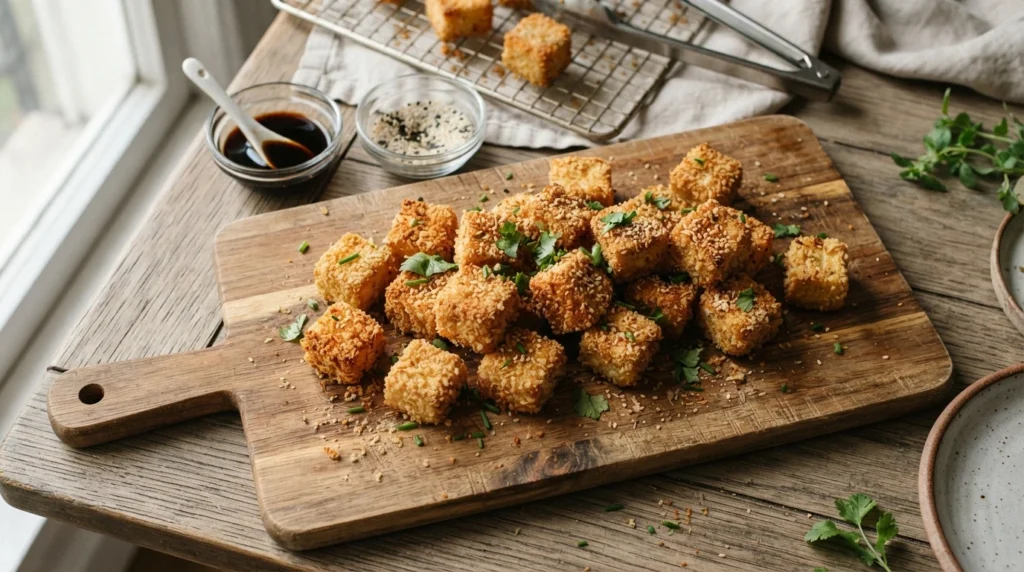 Air Fryer Tofu Nuggets with a Panko Crust