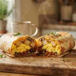 Air Fryer Breakfast Burritos with Cooked Egg and Potato