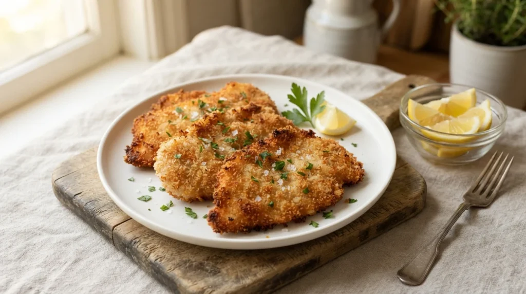 Crispy Air Fryer Turkey Cutlets with Thin Panko Crust