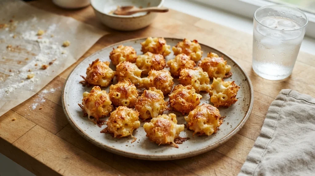 Crispy Air Fryer Mac and Cheese Bites from Firm Chilled Pasta