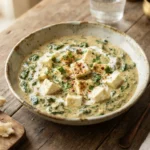 Keto Paneer and Spinach Curry with a Smooth Sauce