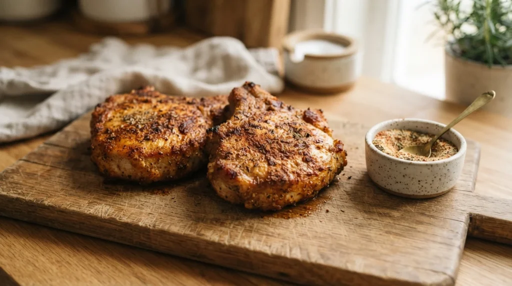 Keto Air Fryer Pork Chops with Dry Rub