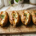 Air Fryer Twice-Baked Potatoes with Fluffy Cheese Filling
