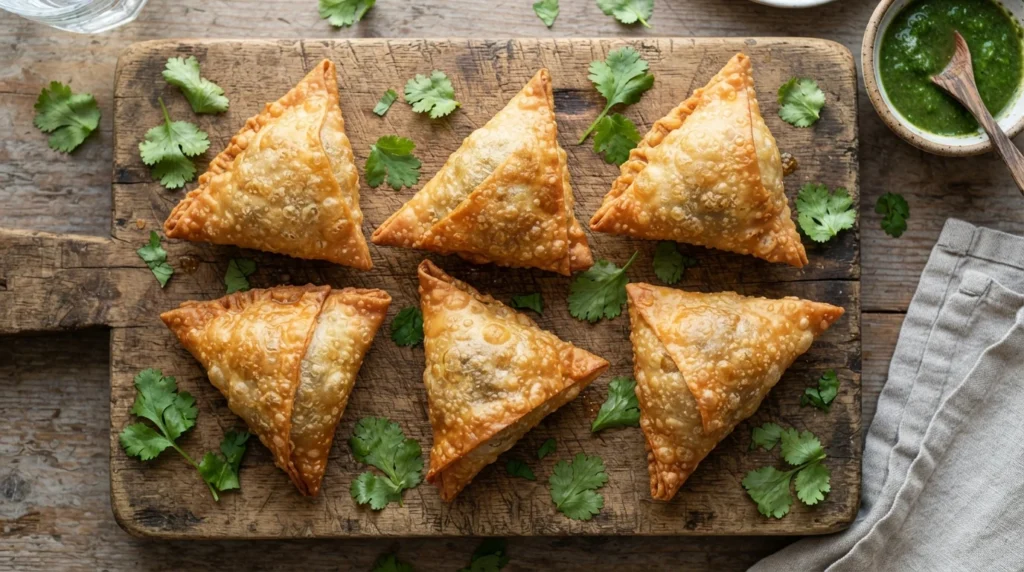 Air Fryer Beef Samosas with Dry Cooked Filling
