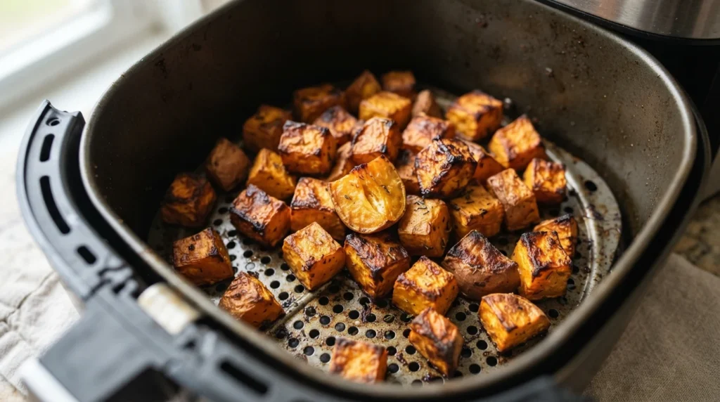 Air Fryer Sweet Potato Cubes with Even Caramelization