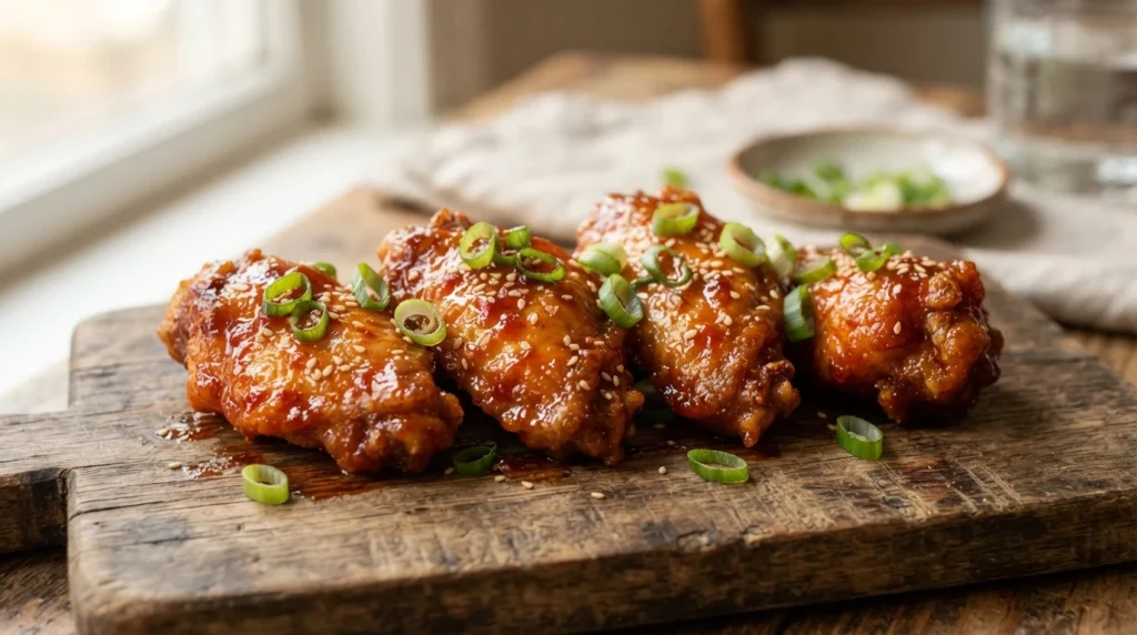 Air Fryer Korean-Style Chicken Wings with Gochujang Glaze