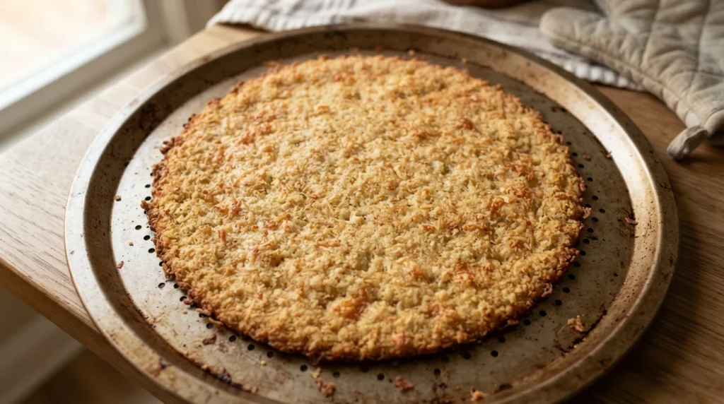 Keto Cauliflower Pizza Crust with Moisture Removed
