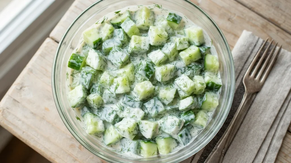 Creamy Keto Cucumber Dill Salad That Stays Crisp