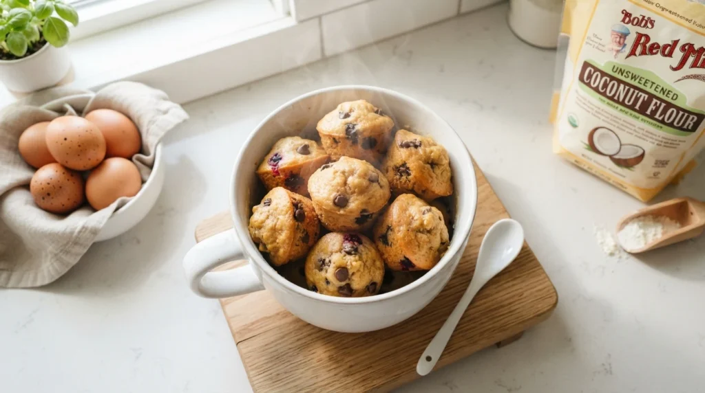 Keto Coconut Flour Muffins in a Microwave Mug